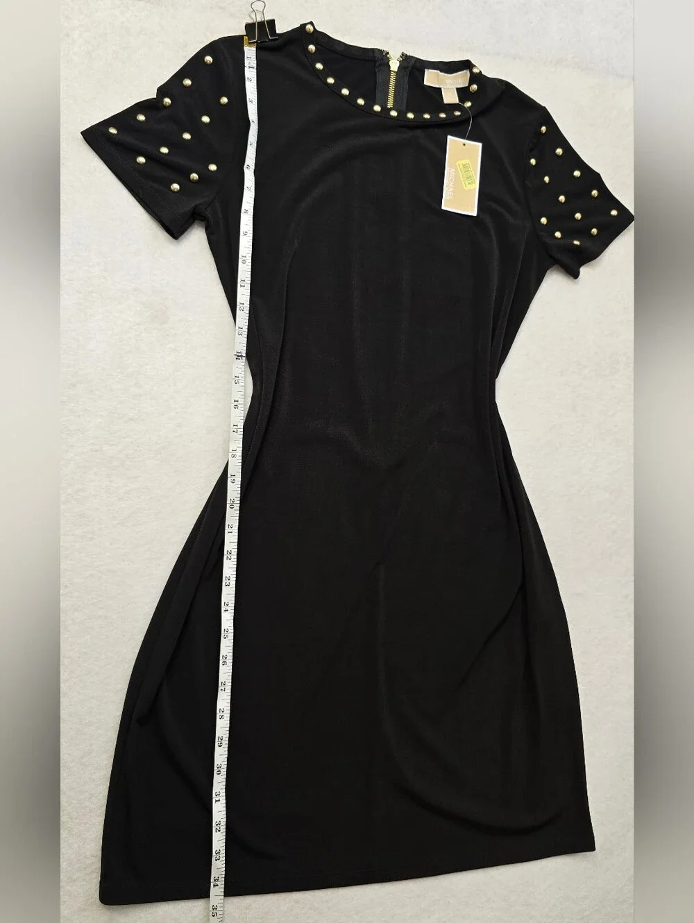 Michael Kors Black Studded Short-Sleeve Bodycon Dress